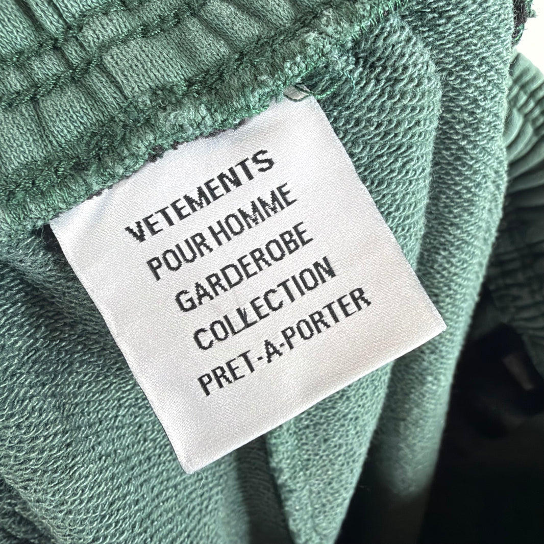 Vetements Police Green Baggy Sweatpants