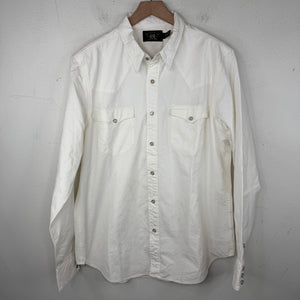 RRL White Pearl Snap Button Up Western Shirt