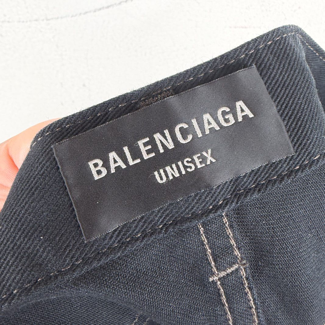 Balenciaga Italian Distressed Boot Cut Jeans