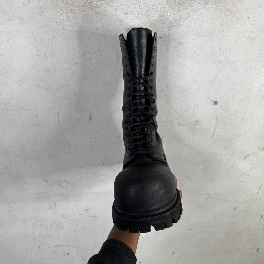 Balenciaga Tall Leather Stomper Boots