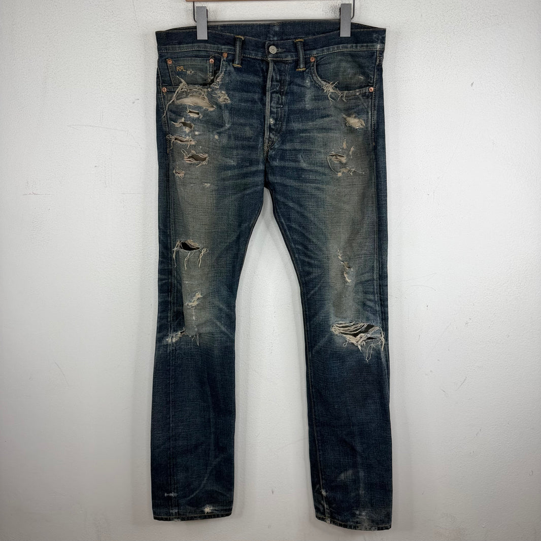 RRL Distressed Slim Fit Jeans