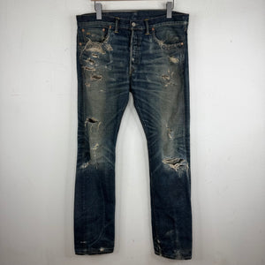 RRL Distressed Slim Fit Jeans