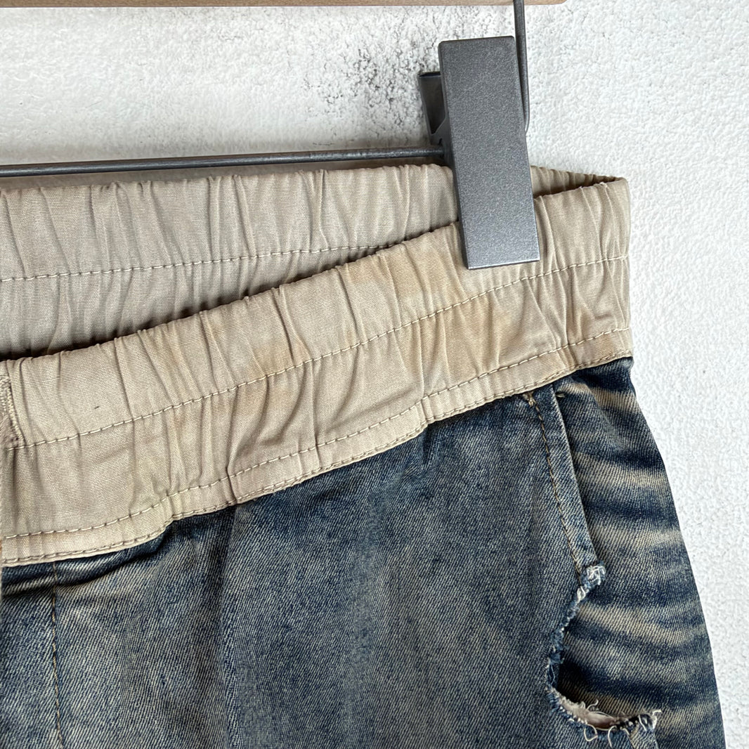 DRKSHDW Long Drawstring Hustler Denim Trousers