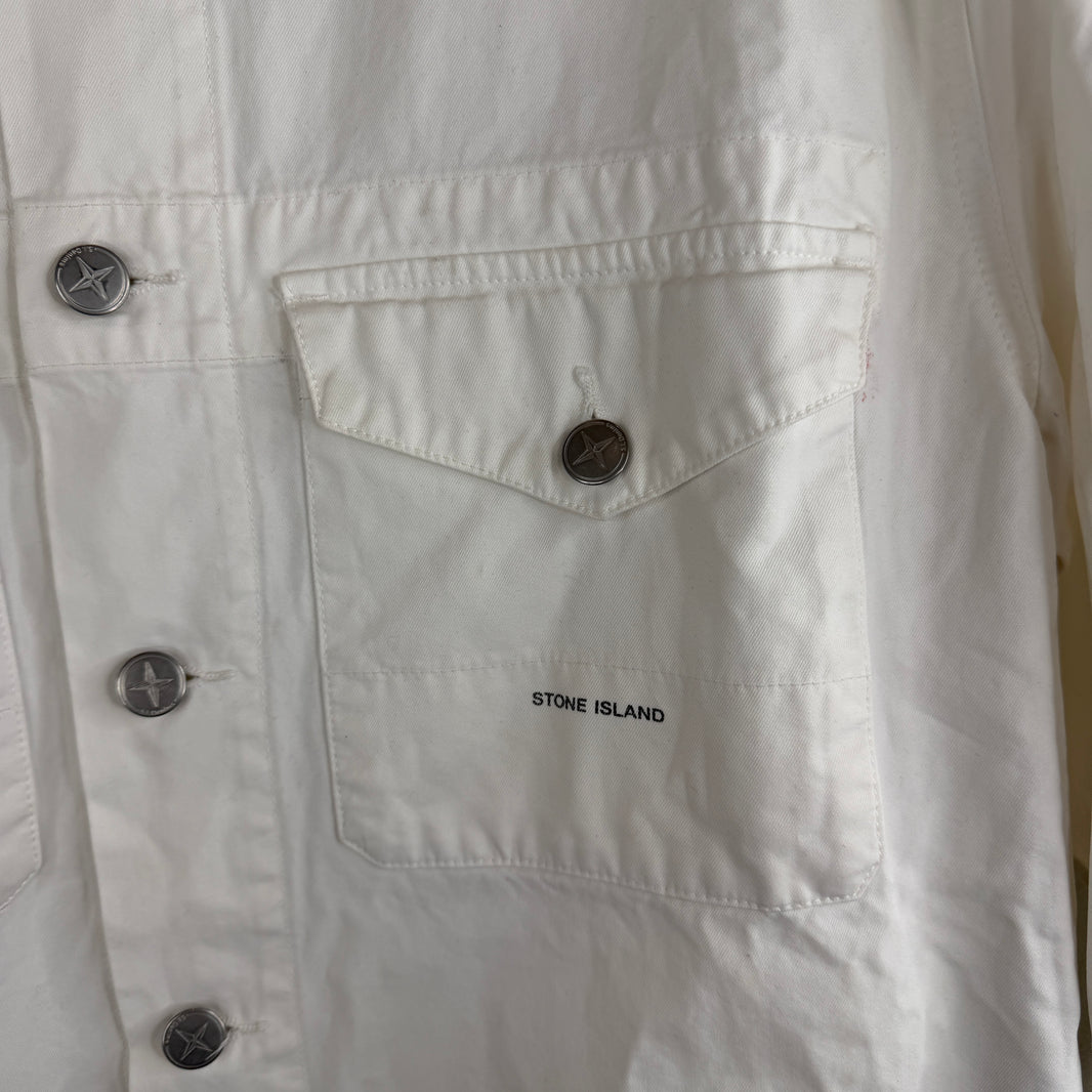 Stone Island White Button Up Jacket