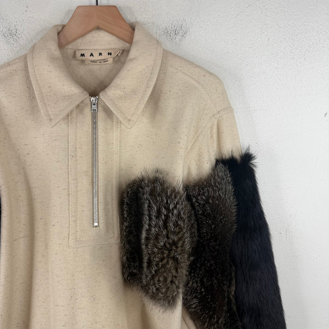 Marni Fur Quarter Zip Sweater