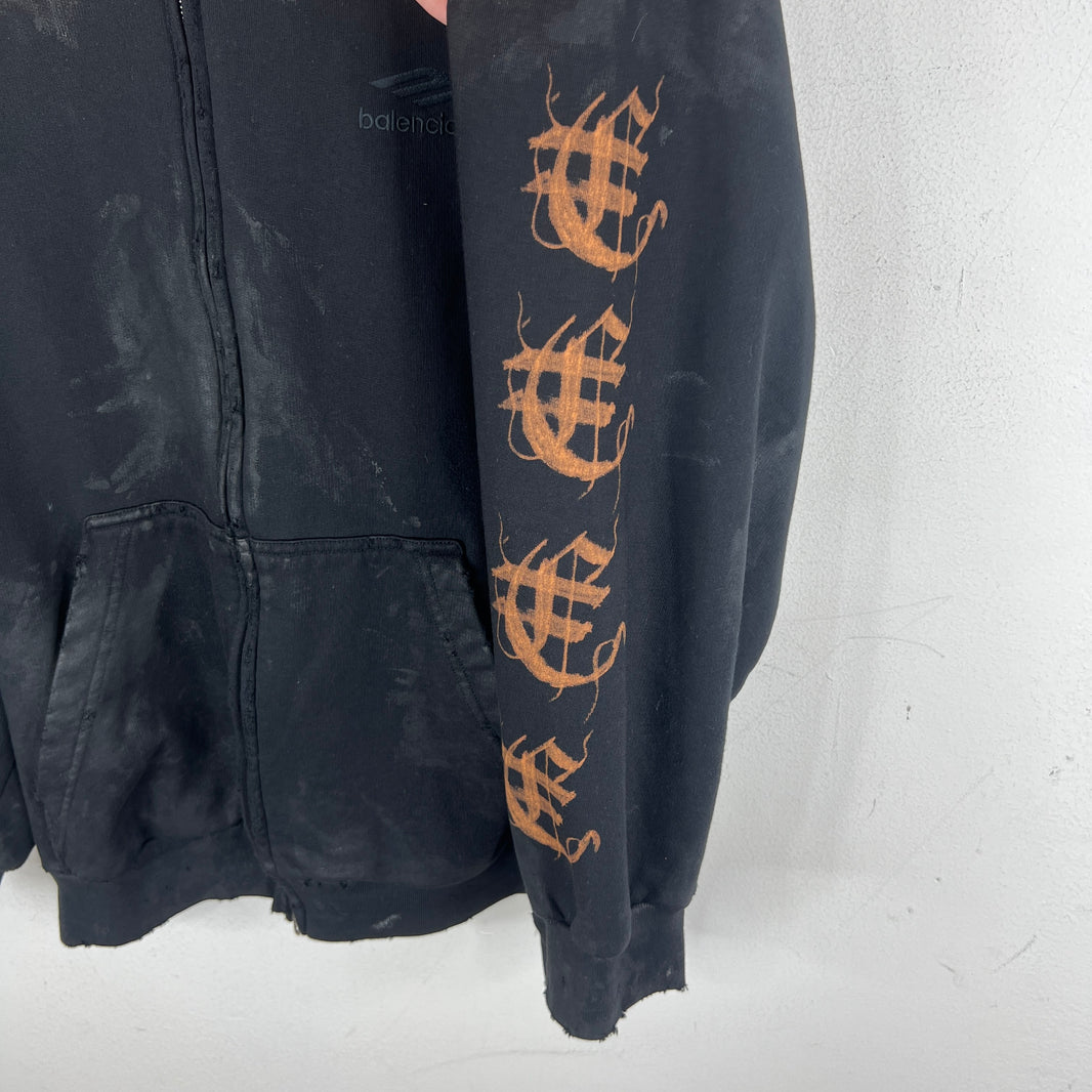 Balenciaga 3B Heavy Metal Logo Zip Hoodie