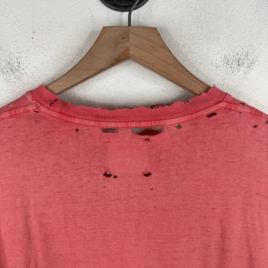 Gallery Dept Red Washed Distressed Pocket T-Shirt