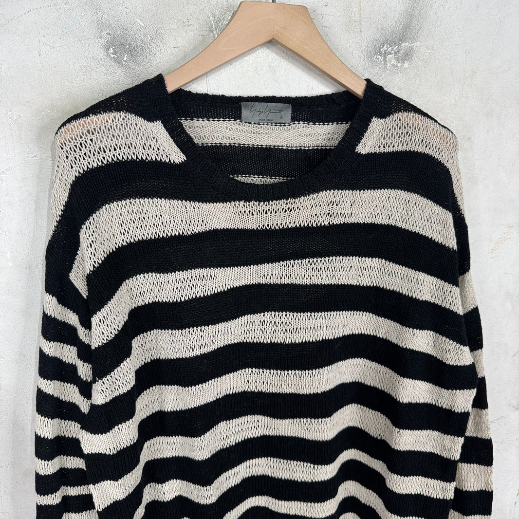 Yohji Yamamoto Pour Homme Striped Linen Knit