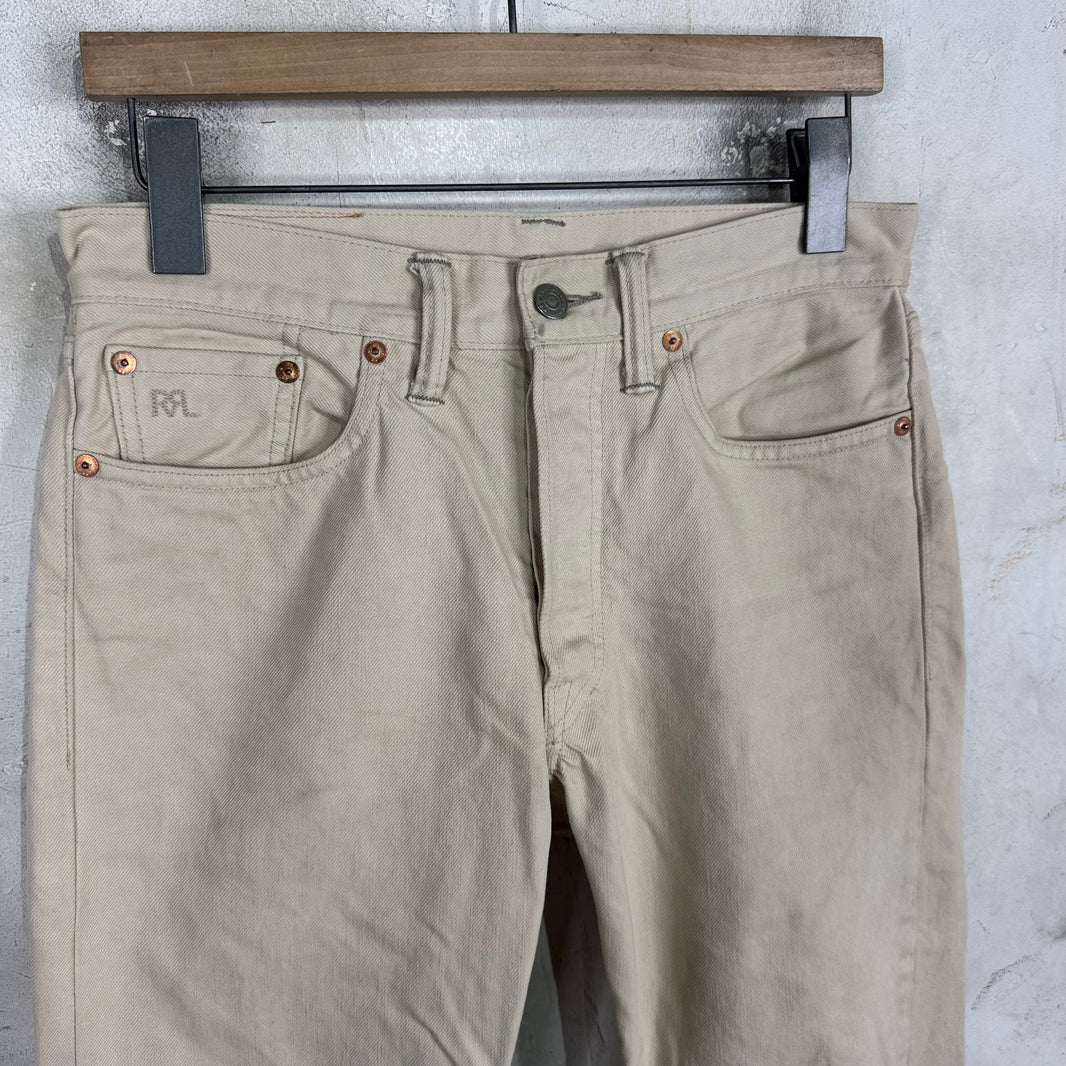 RRL Beige Straight Legged Jeans