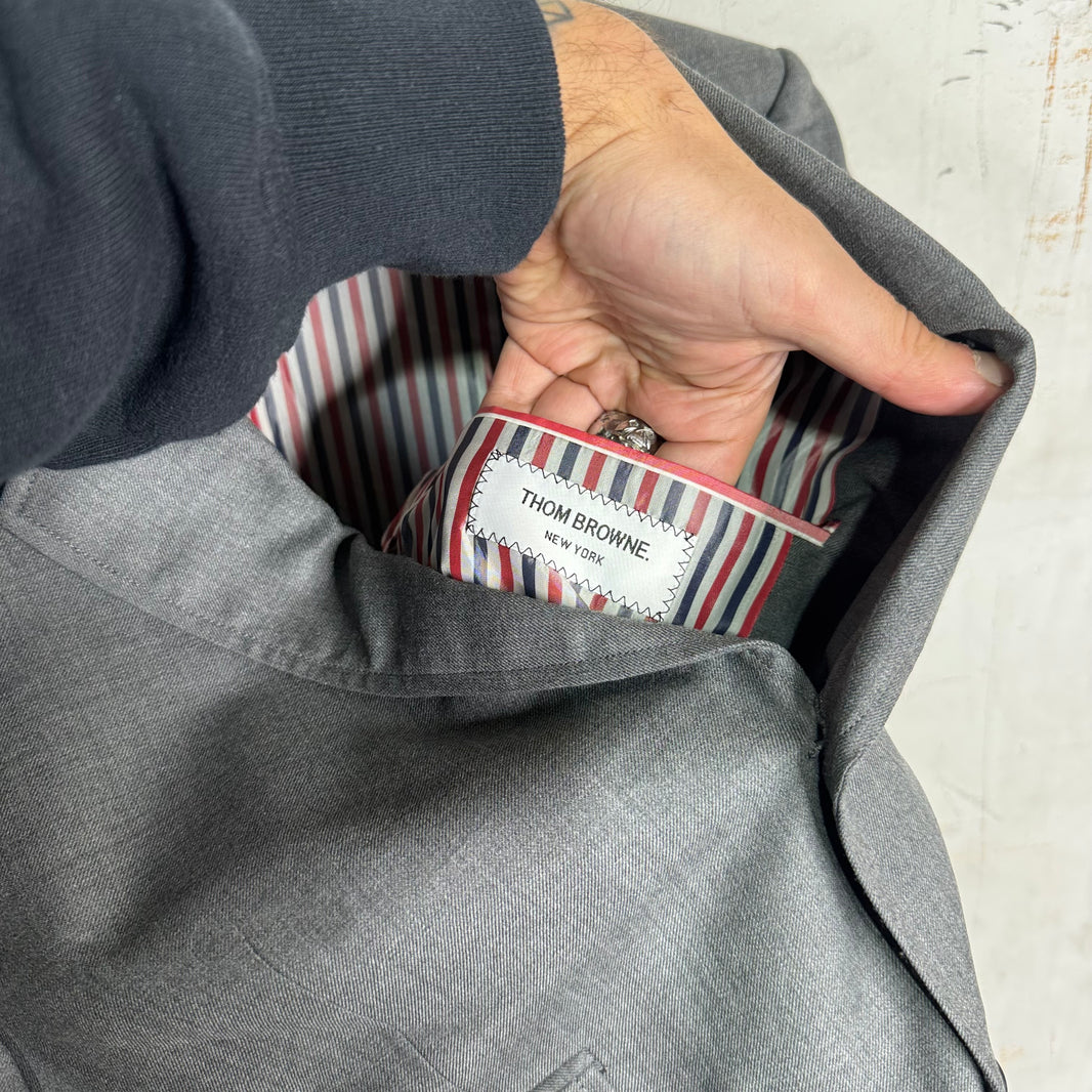 Thom Browne Light Grey Stripe Lining Blazer