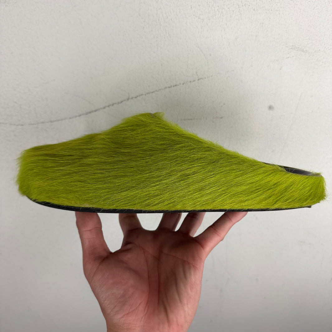 Marni Green Fur Fussbett Slides