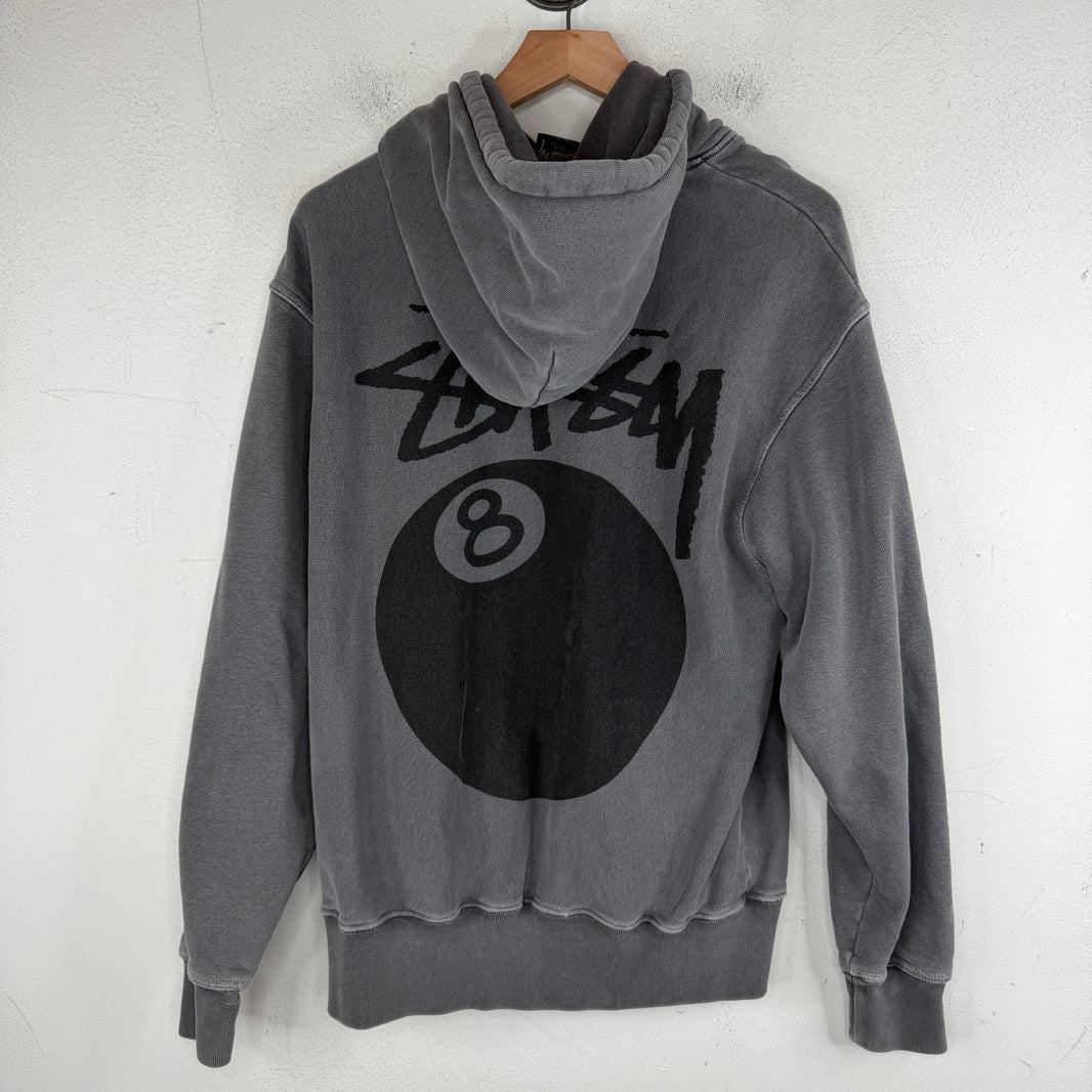 Stussy 8 Ball Washed Gray Hoodie
