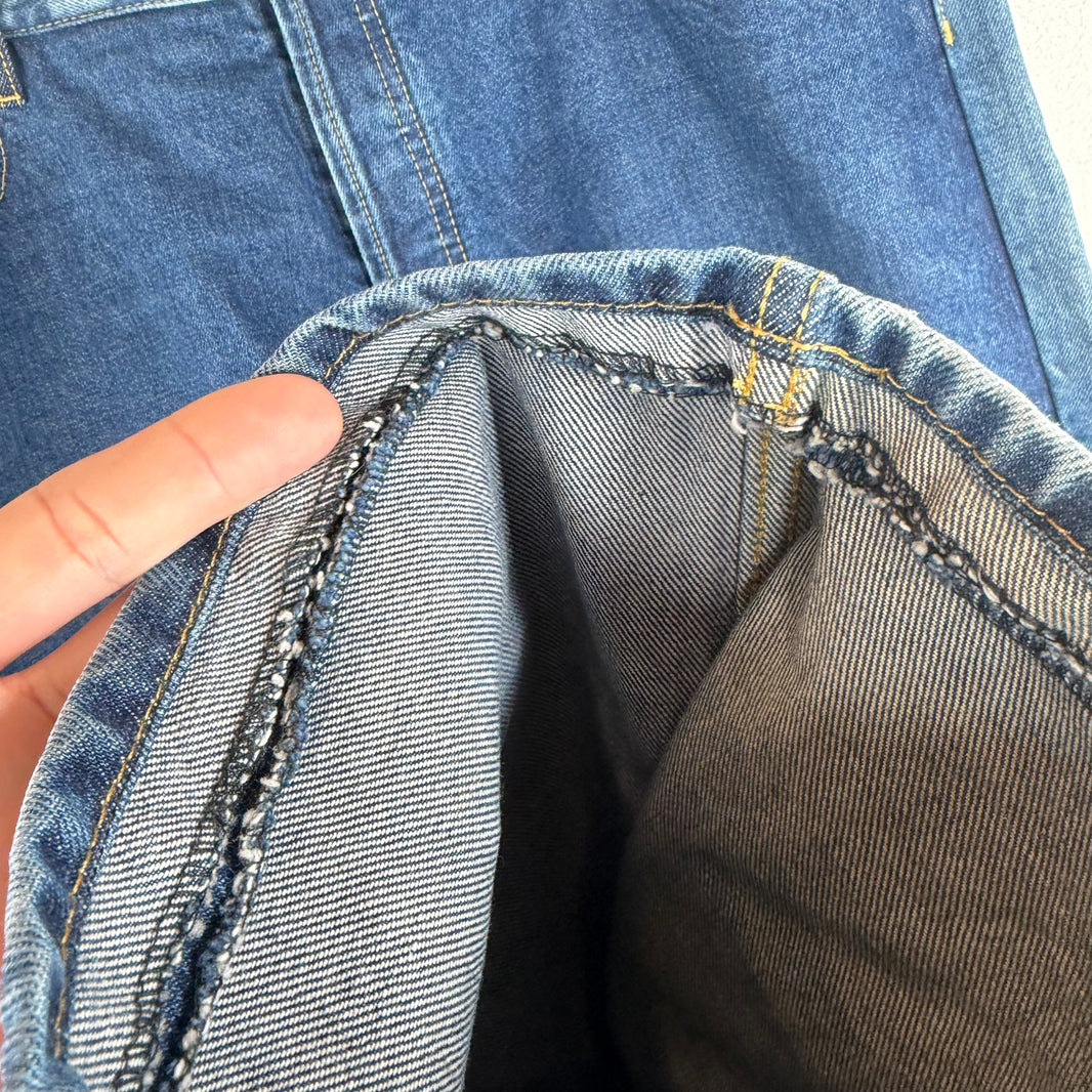 Margiela Blue Two Tone Contrast Stitch Denim Jeans