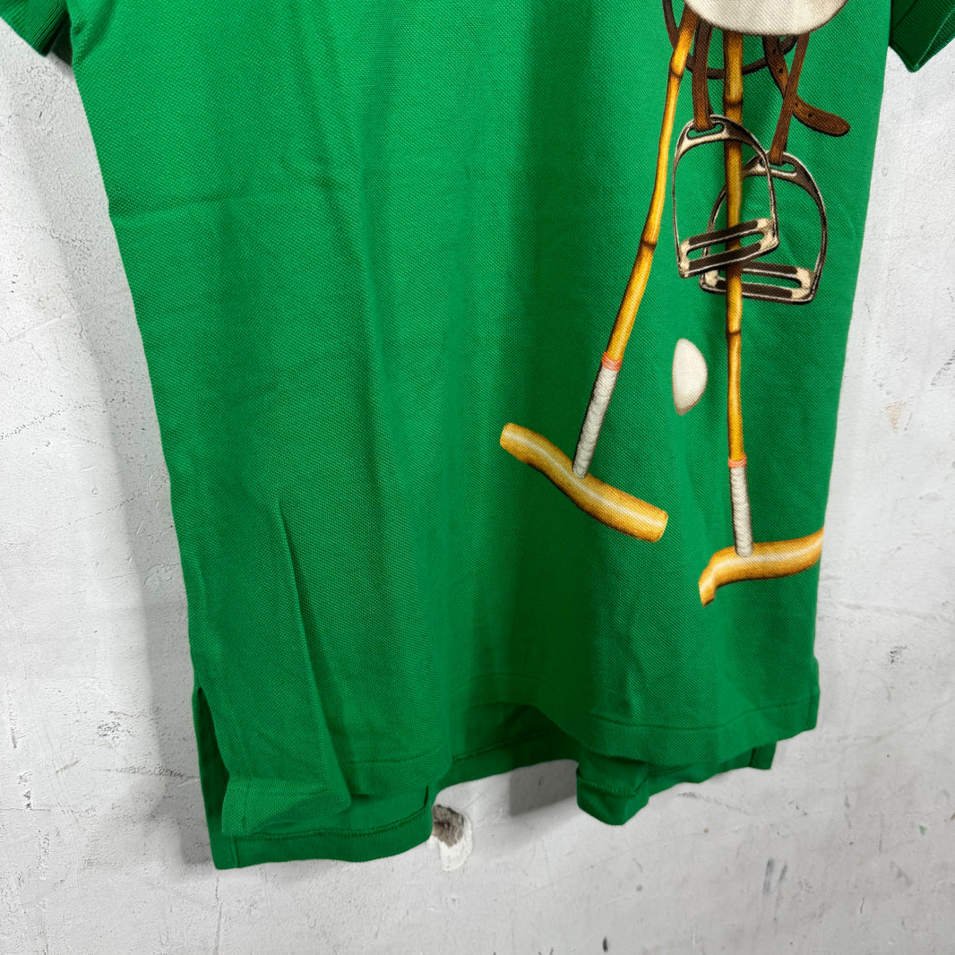 Ralph Lauren Green Printed Equipment Polo Shirt
