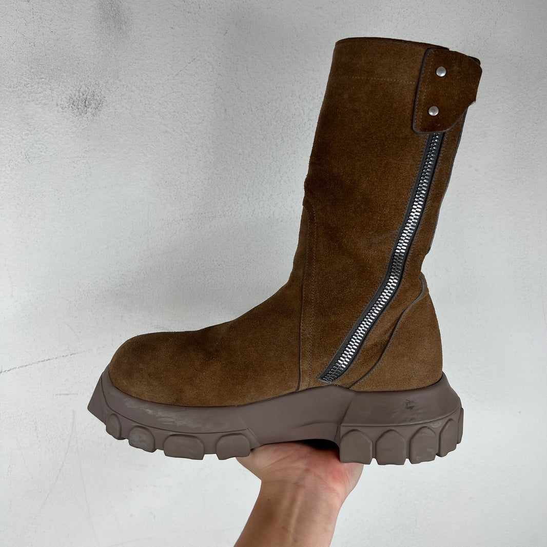 Rick Owens Suede Creeper Bozo Tractor Boots