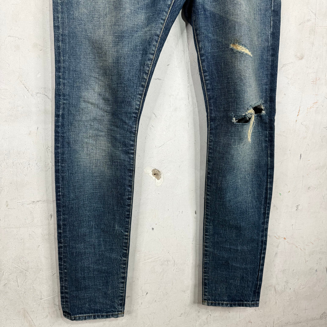 Saint Laurent Distressed Medium Wash D02 Jeans