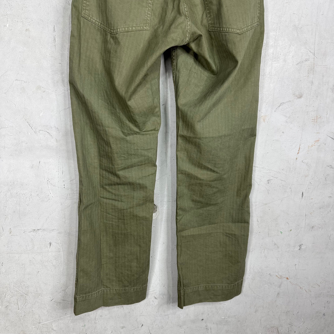 RRL Olive Herringbone Pants