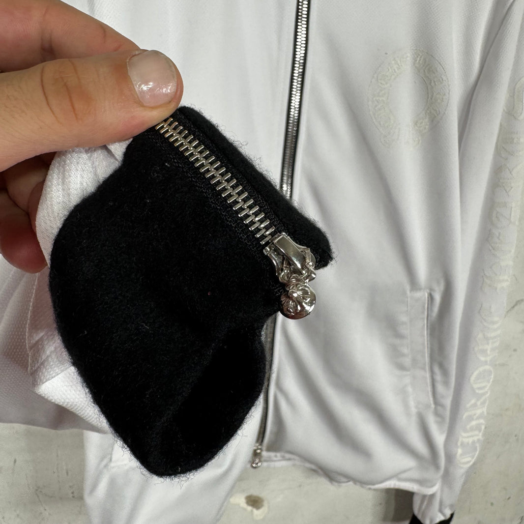 Chrome Hearts Horseshoe Script Leather Trimmed Track Jacket