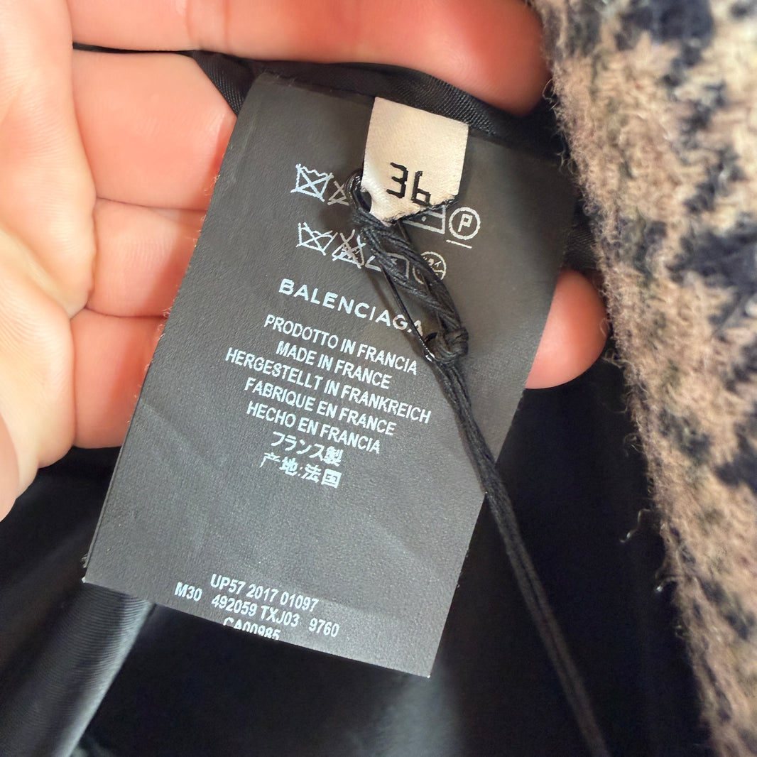 Balenciaga Gingham Double Breasted Trench Coat