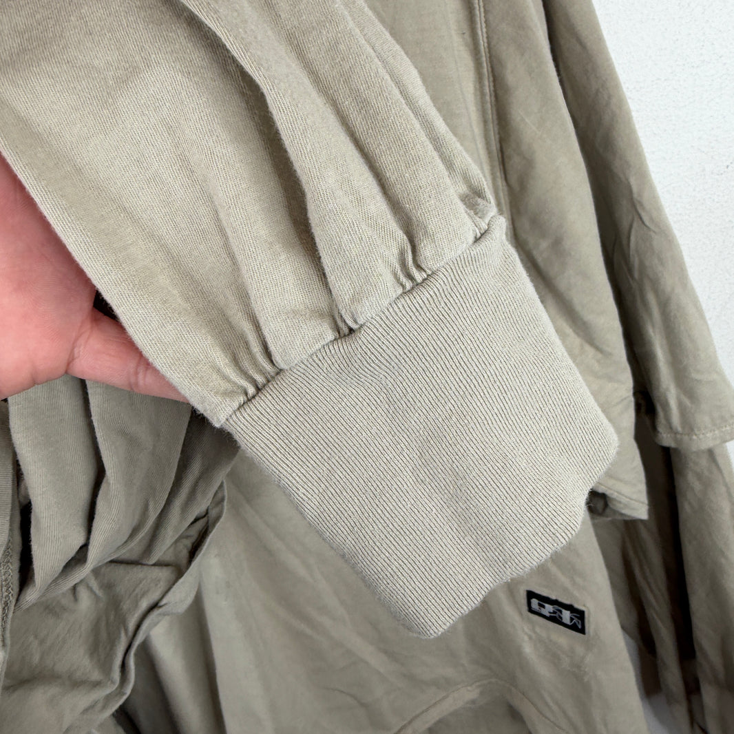 DRKSHDW Tan Double Layered Shirt Hoodie