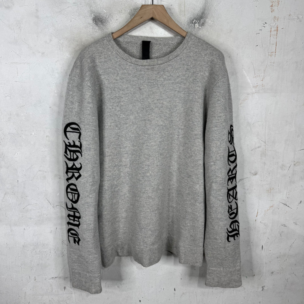 Chrome Hearts Cashmere Script Embroidered Crewneck
