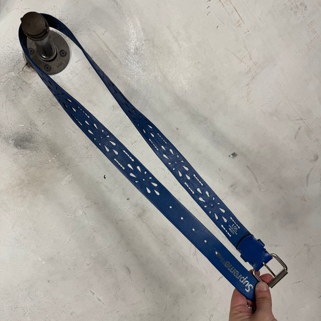 Supreme Blue Perforated Leather Belt