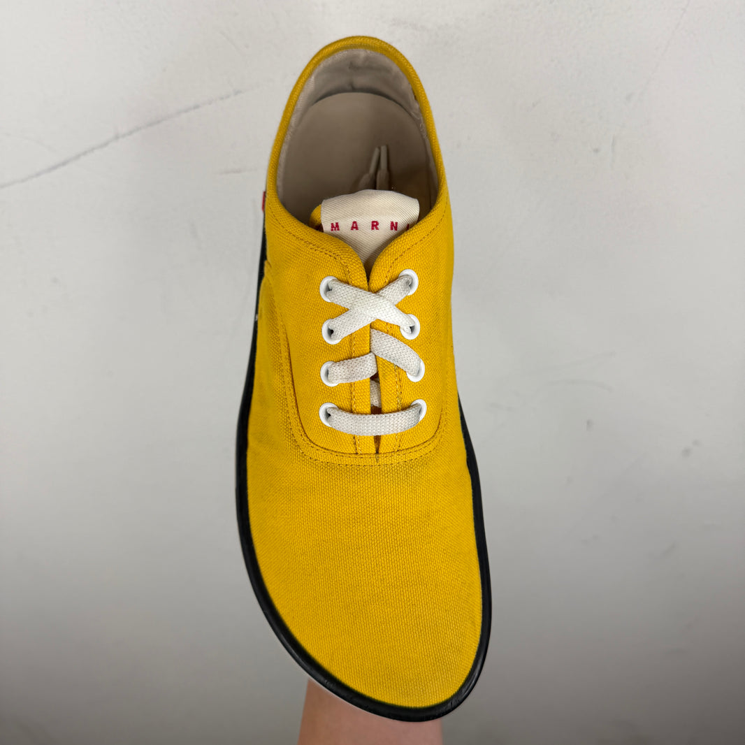 Marni Yellow Paw Lace Up Sneakers