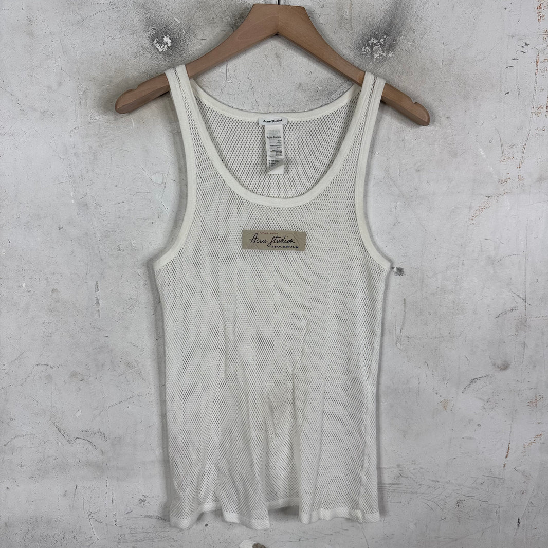 Acne Studios White Mesh Tank Top