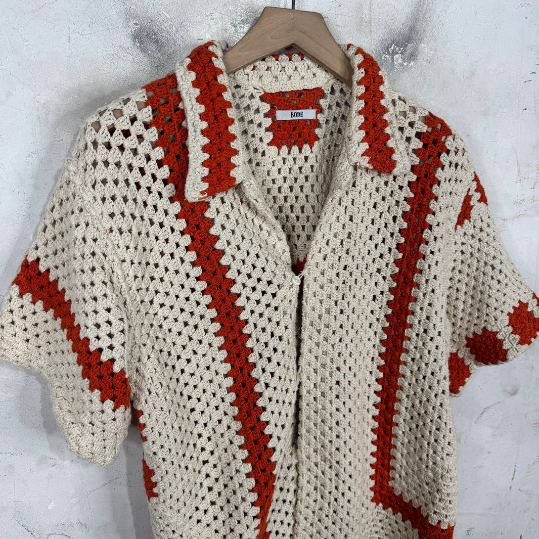 Bode Sun Spot Crochet Shirt