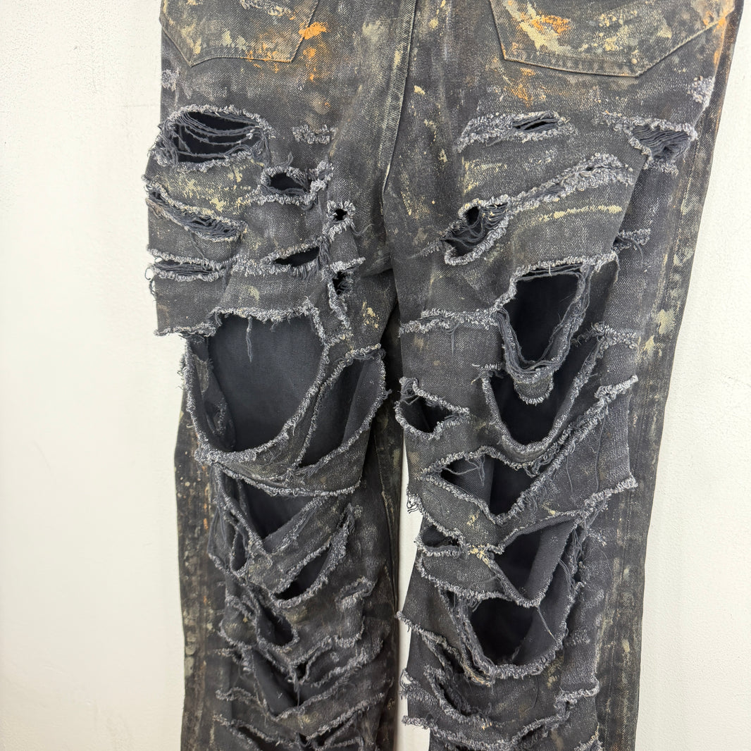 Balenciaga Mud Wash Destroyed Jeans