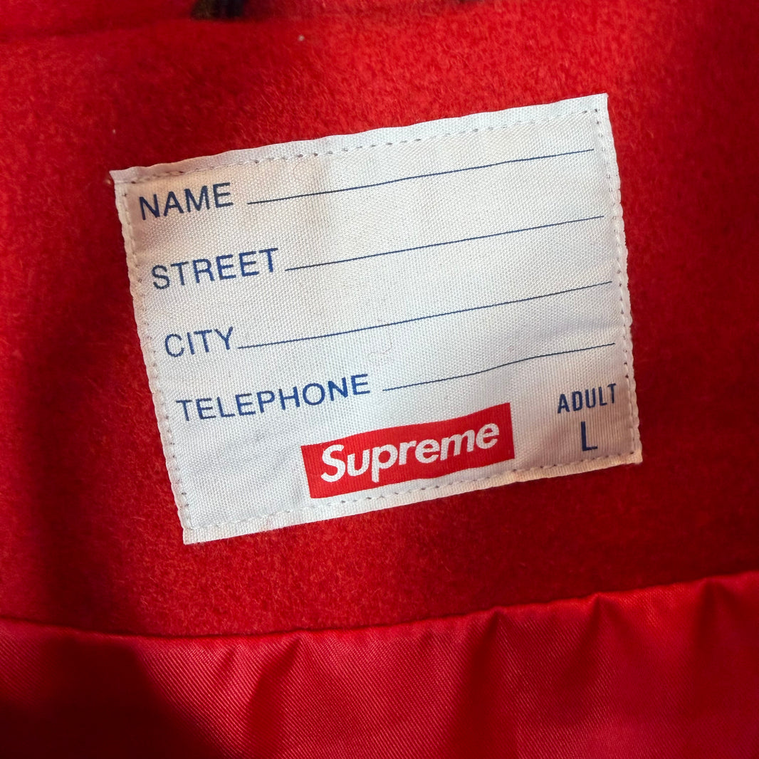 Supreme Red Arc Logo Varsity Jacket