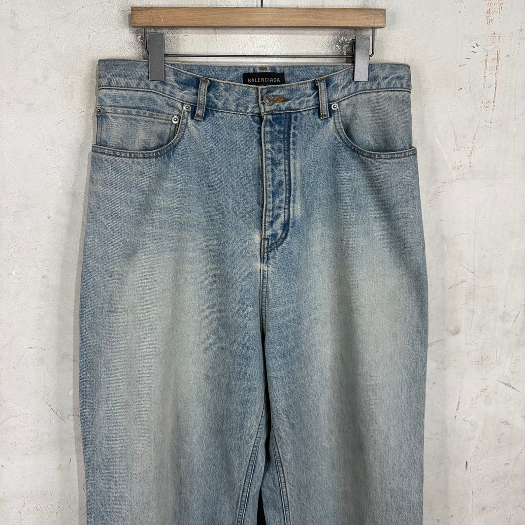 Balenciaga Lightwash Garde Robe Baggy Jeans