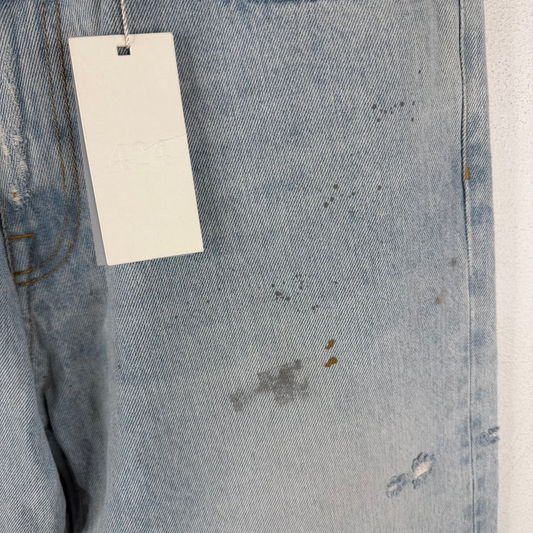 424 Distressed Straight Leg Jeans