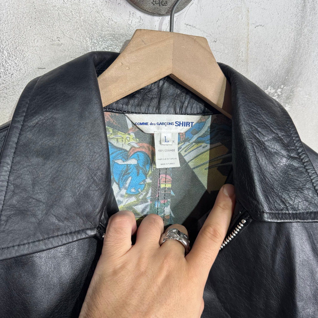 CDG Shirt x Marvel Leather Work Jacket