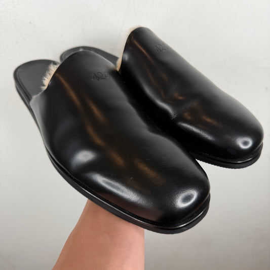 424 Leather Fur Mules