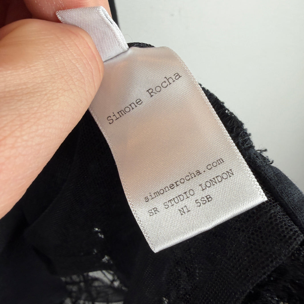 Simone Rocha Hybrid Mesh Lace Sleeveless T-Shirt