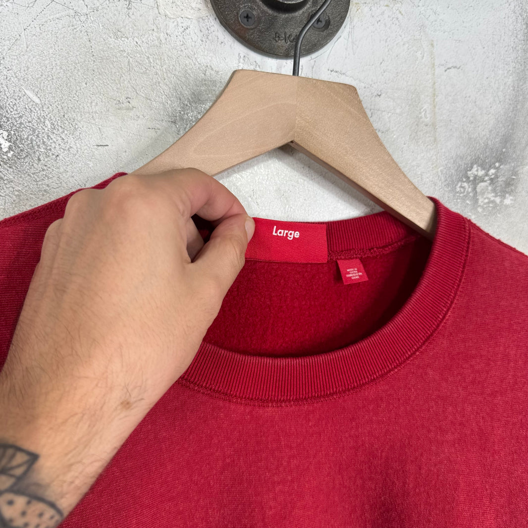 Supreme Red Screenprinted Box Logo Crewneck