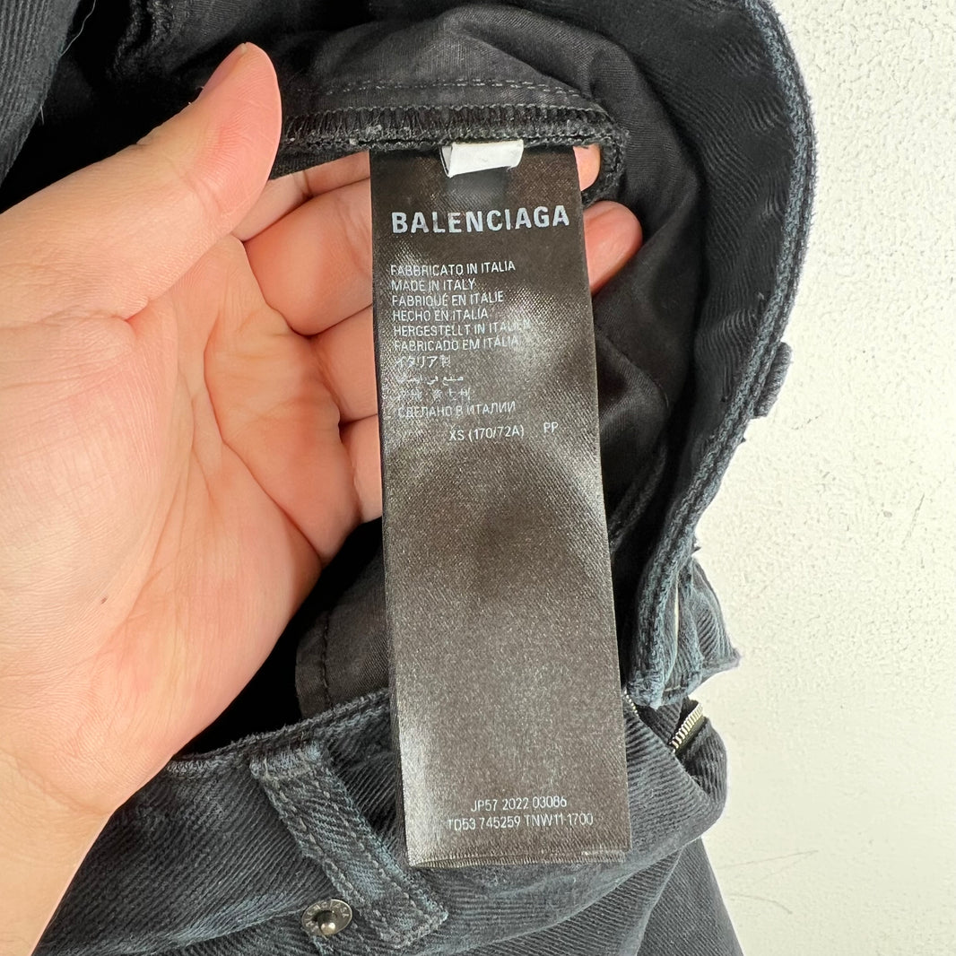 Balenciaga Distressed Long Denim Shorts