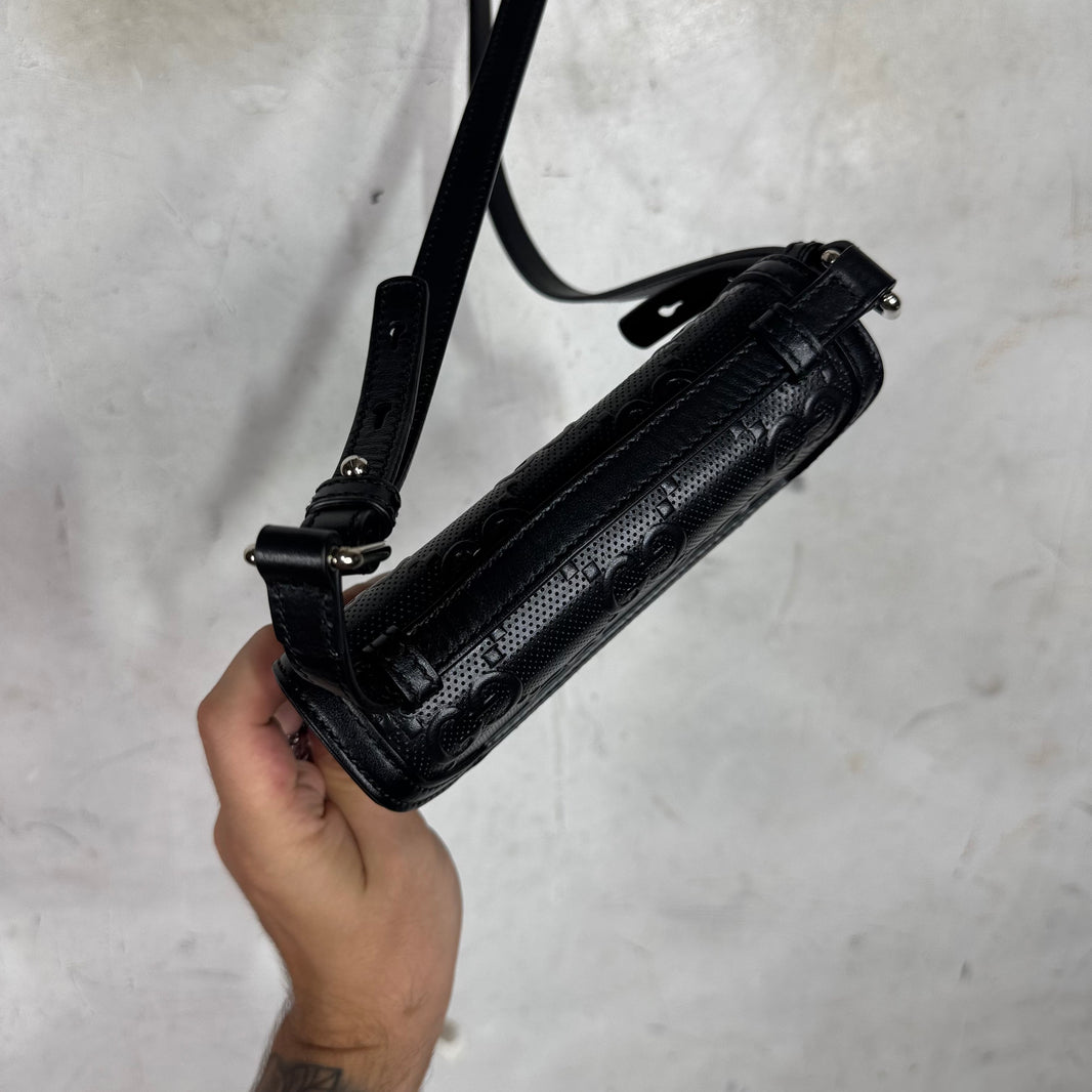 Gucci Flap Embossed Monogram Crossbody