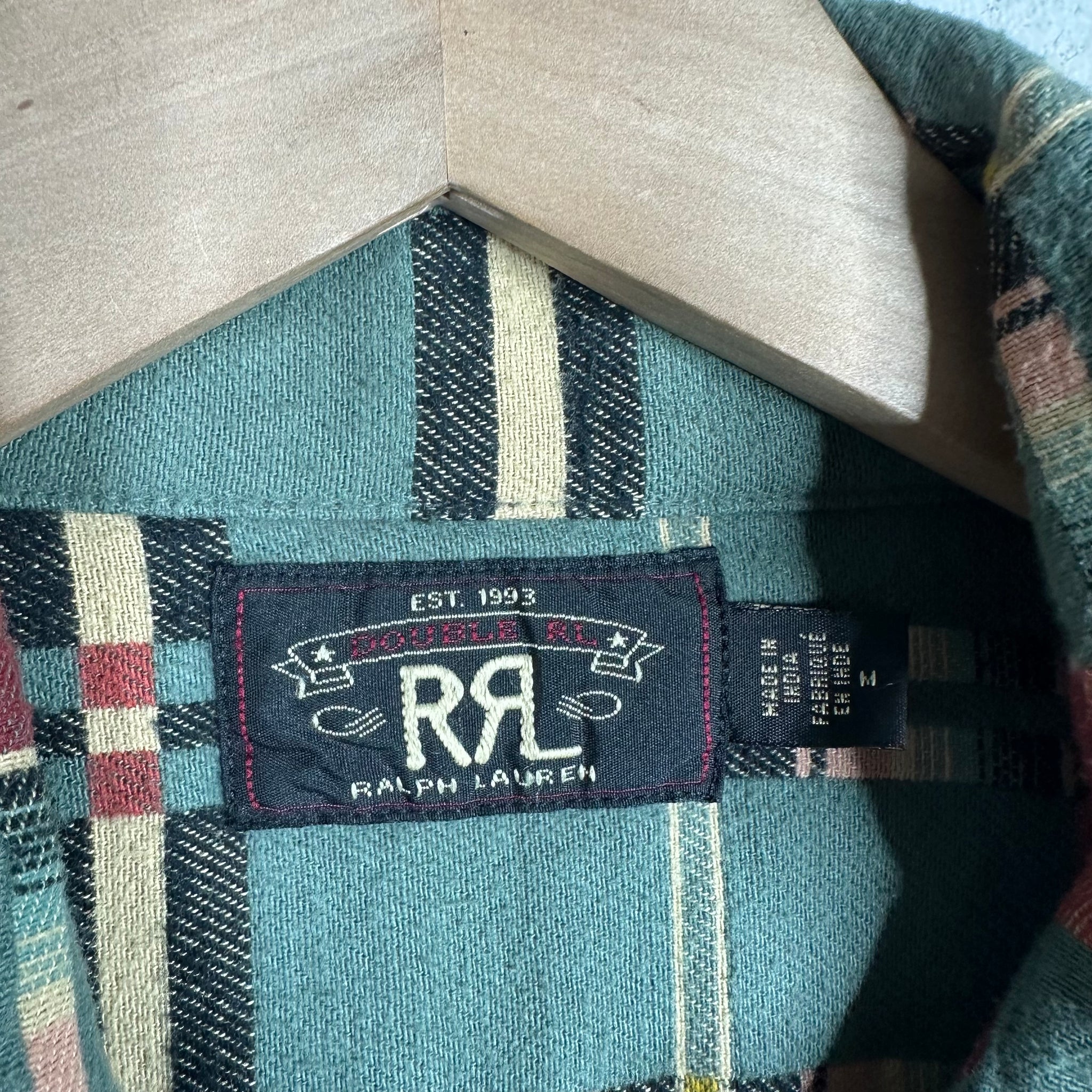RRL Green Patterned Flannel
