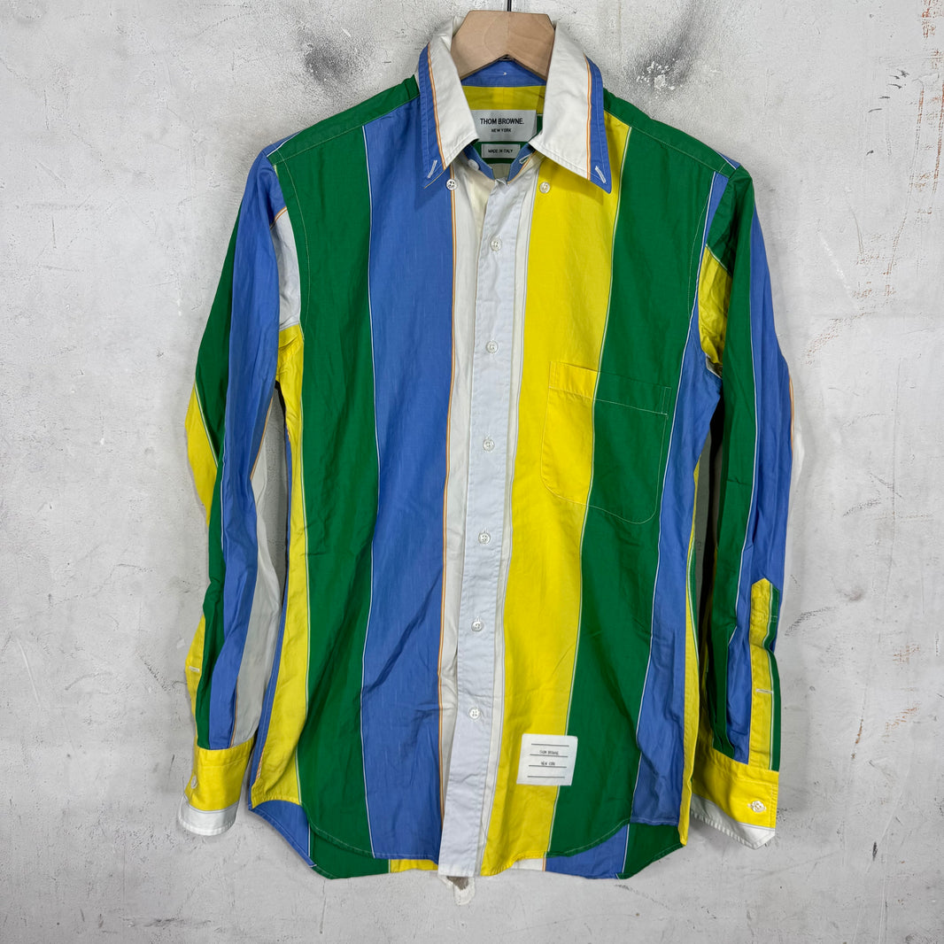 Thom Browne White Multi Striped L/S Shirt