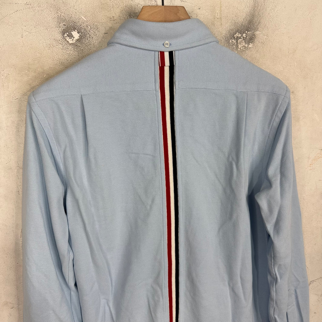 Thom Browne Light Blue Cotton Jersey Button Up