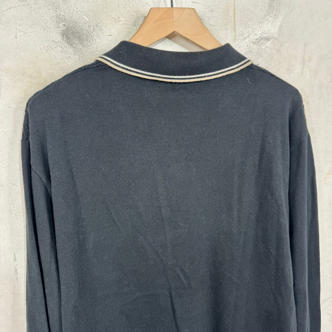 Supreme Black Knitted L/S Polo Sweater