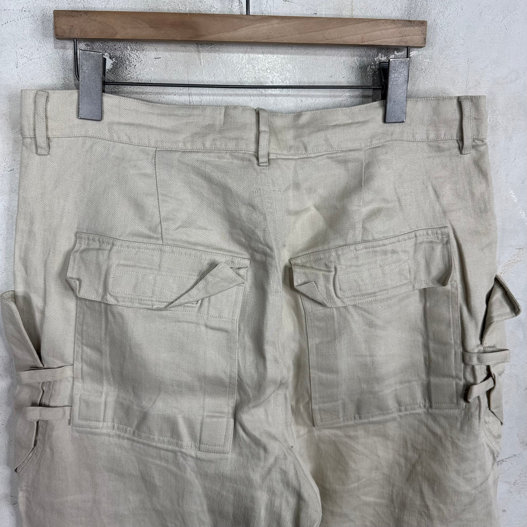Rick Owens Hollywood Beige Linen Stefan Cargos