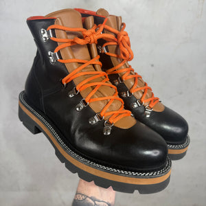 Hermes Leather Orange Trimmed Hiking Boots