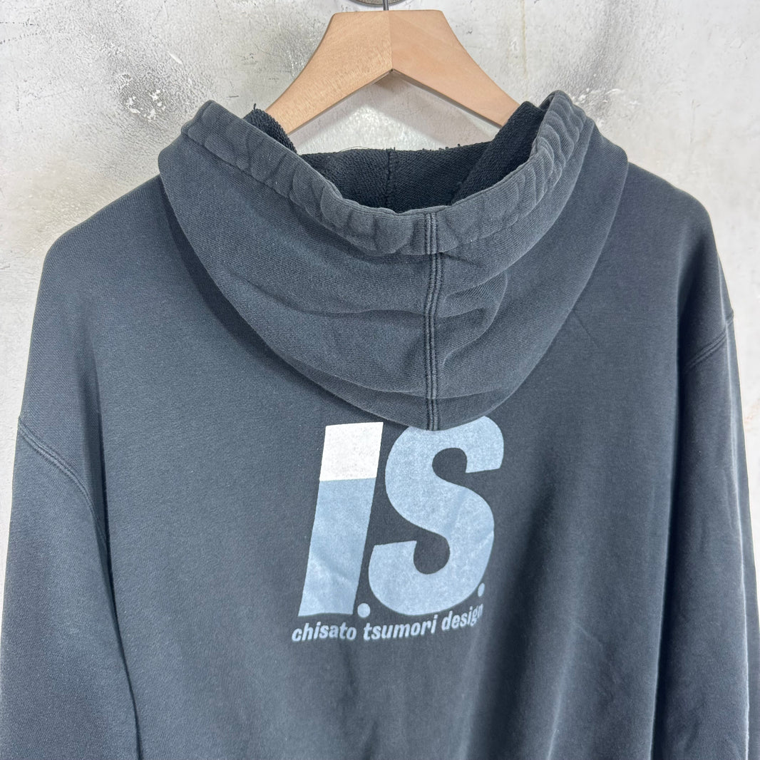 Issey Miyake IS Sport Distressed Zip Hoodie