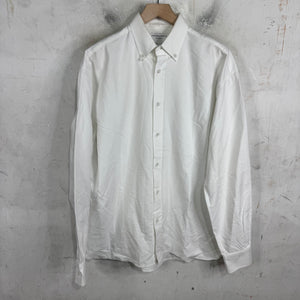 Bottega Veneta White Canvas LS Button Up