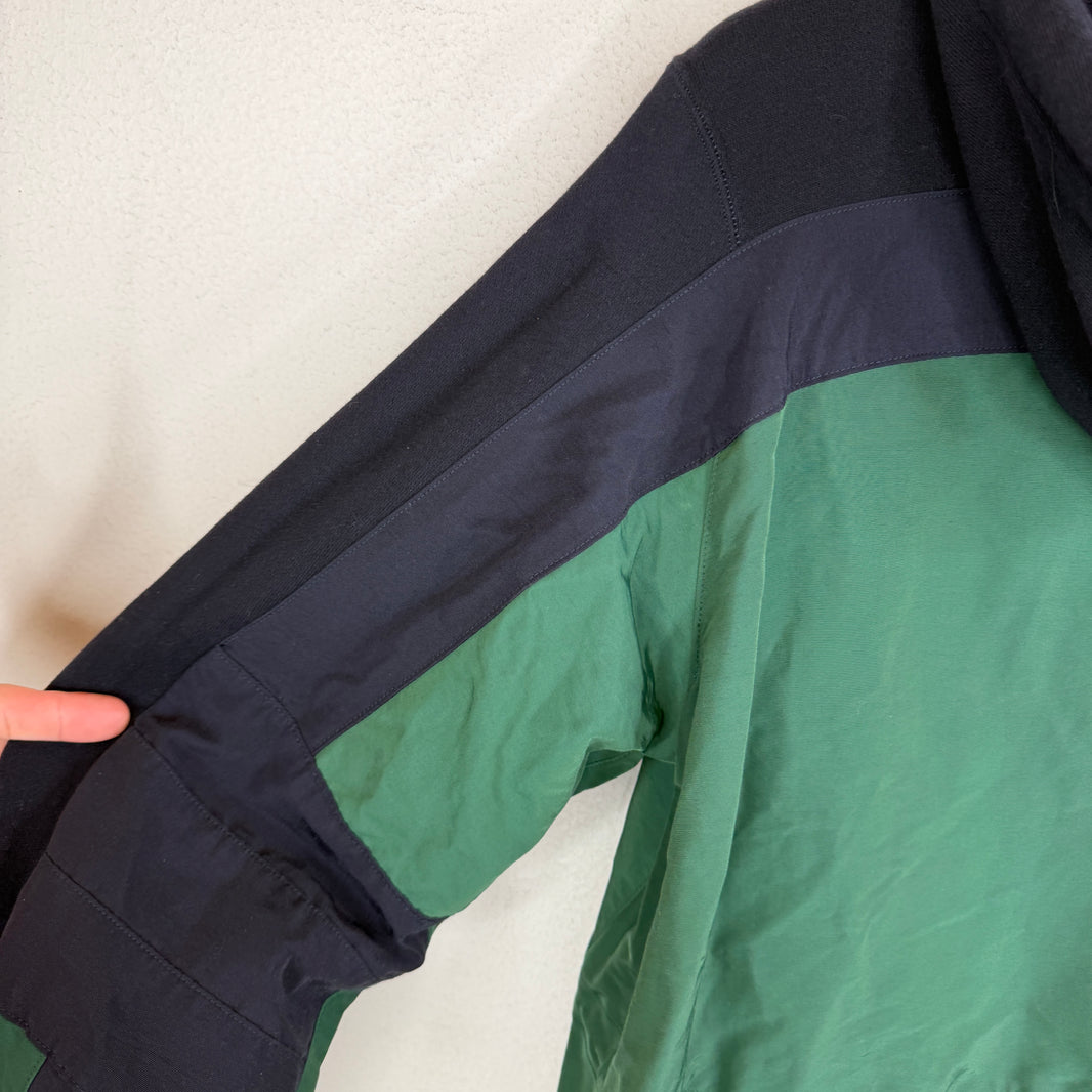 Sacai Navy/Green Hybrid Zip Up Hoodie