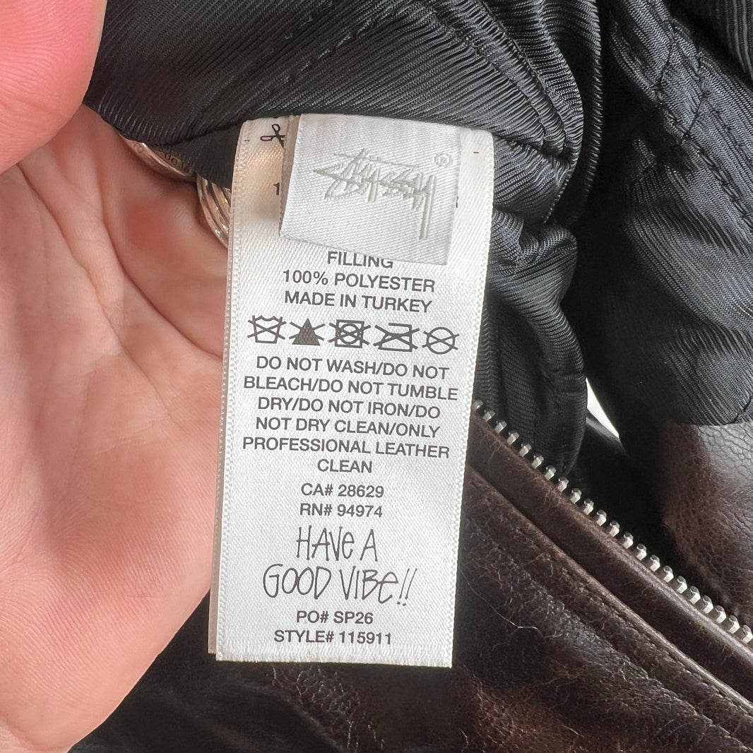 Stussy Brown Goat Leather Garage Jacket