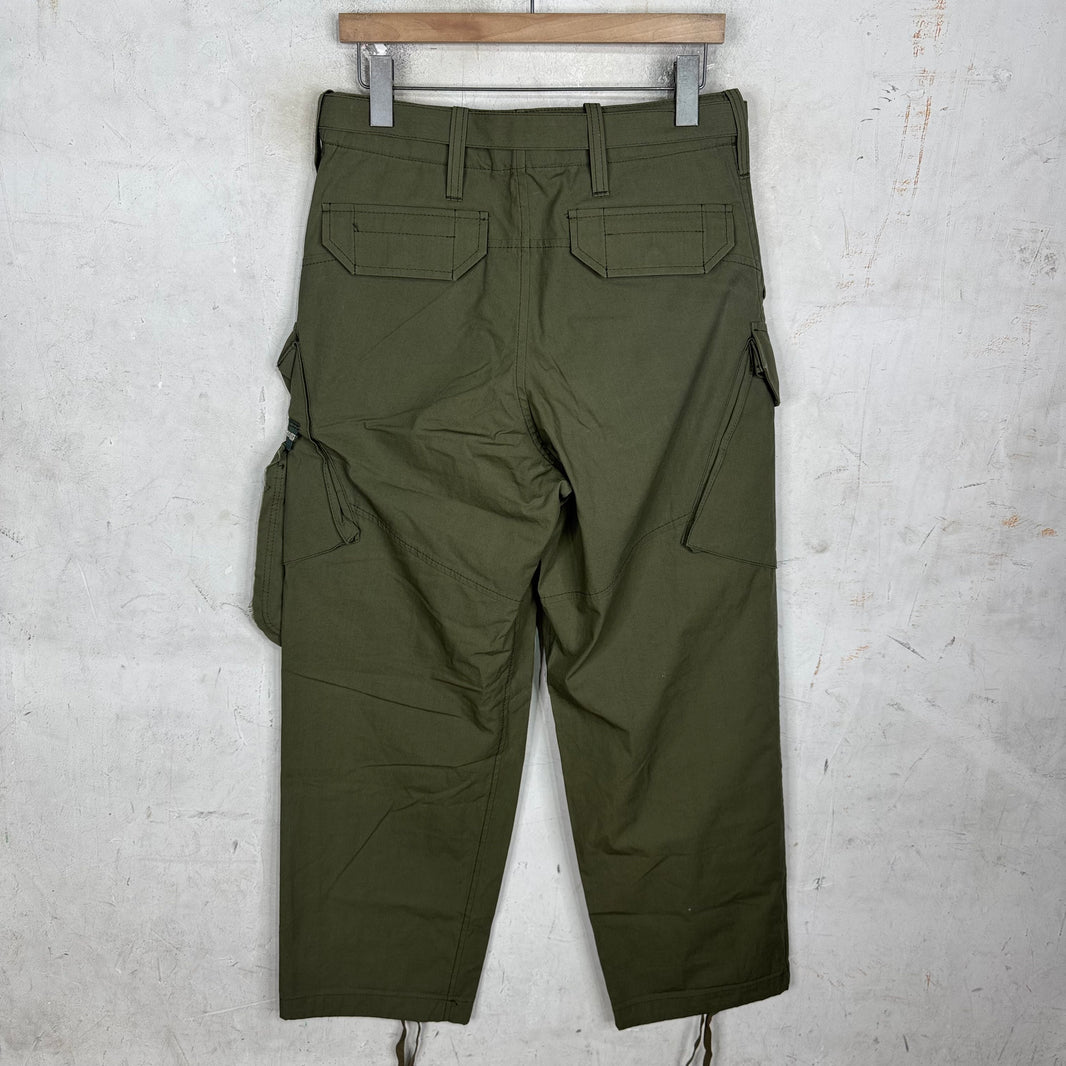 Sacai Wide Belted Olive Cargo Pants